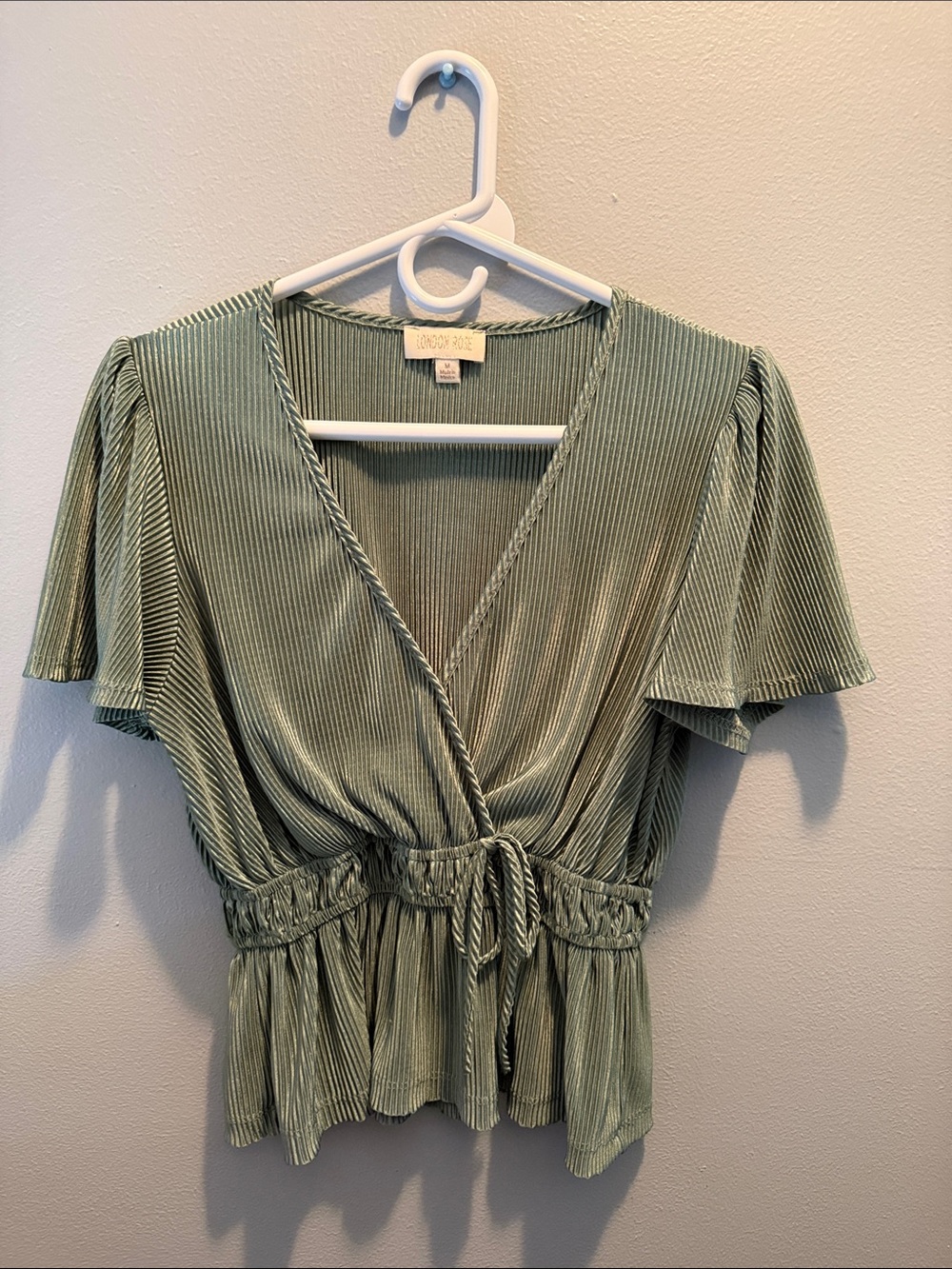 Sage Green Pleated Top